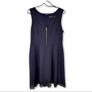 Guess Navy Blue Zipper Front Sleeveless Dr…